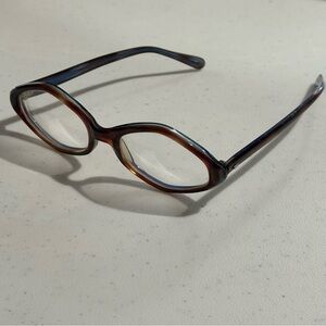 Vintage UOC Tortoiseshell Oval Eyeglasses Frames Blue Wire Core 46[]18 51/4 Rare